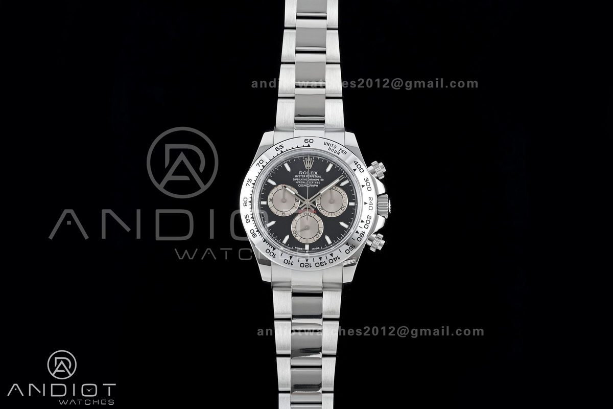 Daytona 126509 QF 1:1 Best Edition Black/Silver Dial on SS Bracelet JH4131 (Free Sprung) 